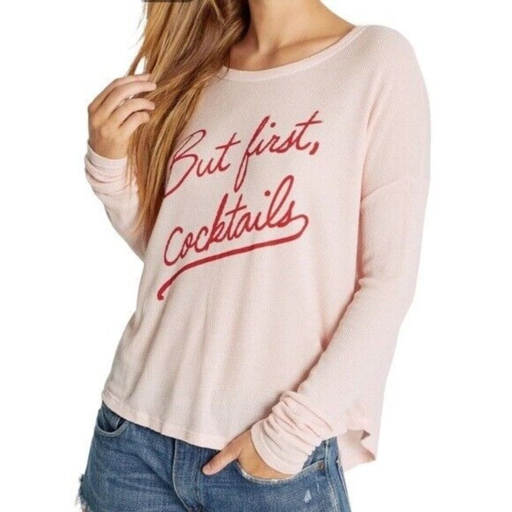 WILD FOX But First Hudson Thermal Sweatshirt Size XS